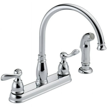 Delta 21996LF Windemere Kitchen Faucet with Side Spray and Two Lever Handles, Chrome