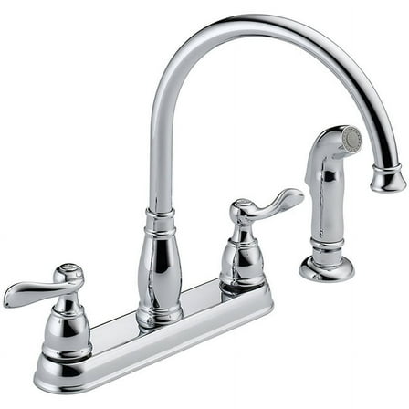 Delta Windemere Two Handle Kitchen Faucet in Chrome 21996LF