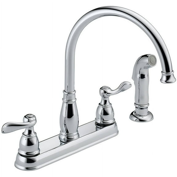 Delta Windemere Two Handle Kitchen Faucet in Chrome 21996LF