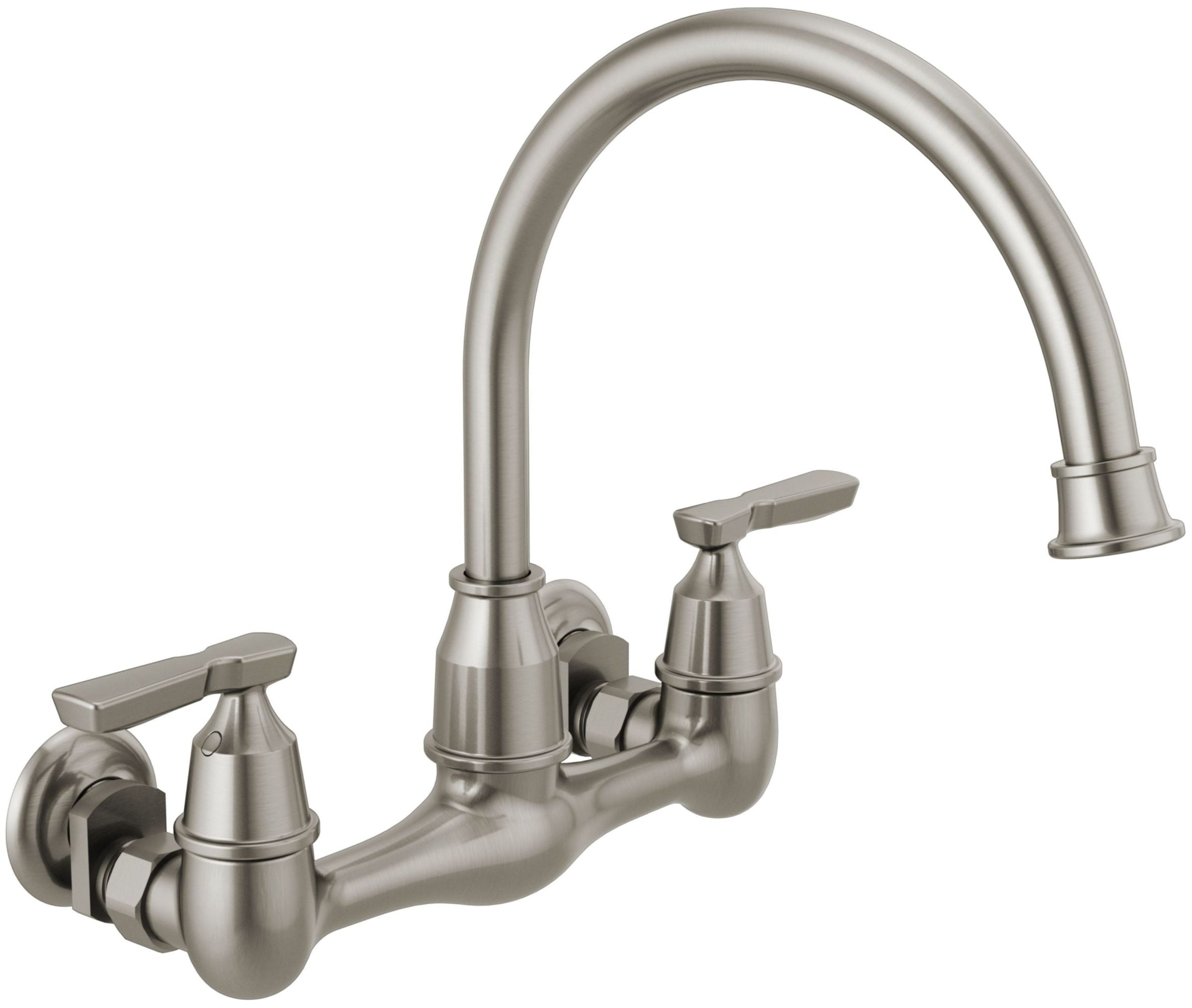 Corin Stainless Steel Wall Mount Kitchen Faucet with Dual Handles