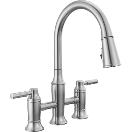 Delta 2384L-Dst Renaldi 1.8 GPM Bridge Kitchen Faucet - Lumicoat Arctic Stainless