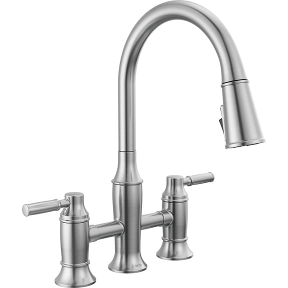 Delta 2384L-Dst Renaldi 1.8 GPM Bridge Kitchen Faucet - Lumicoat Arctic Stainless