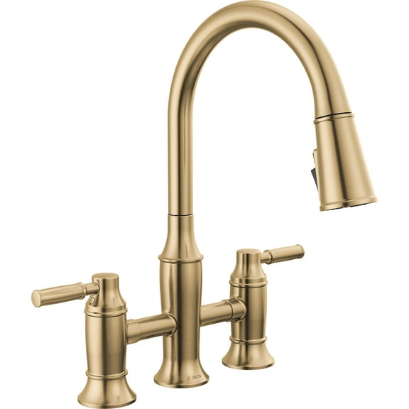 Delta 2384L-Dst Renaldi 1.8 GPM Bridge Kitchen Faucet - Lumicoat Champagne Bronze