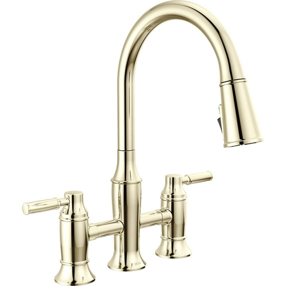 Delta 2384L-Dst Renaldi 1.8 GPM Bridge Kitchen Faucet - Lumicoat Polished Nickel