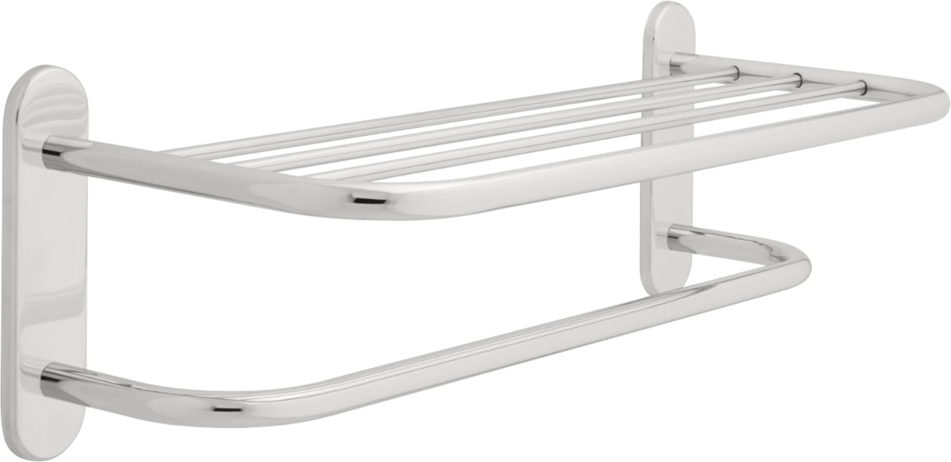 Chrome Wall Mounted Commercial Towel Shelf with Bar
