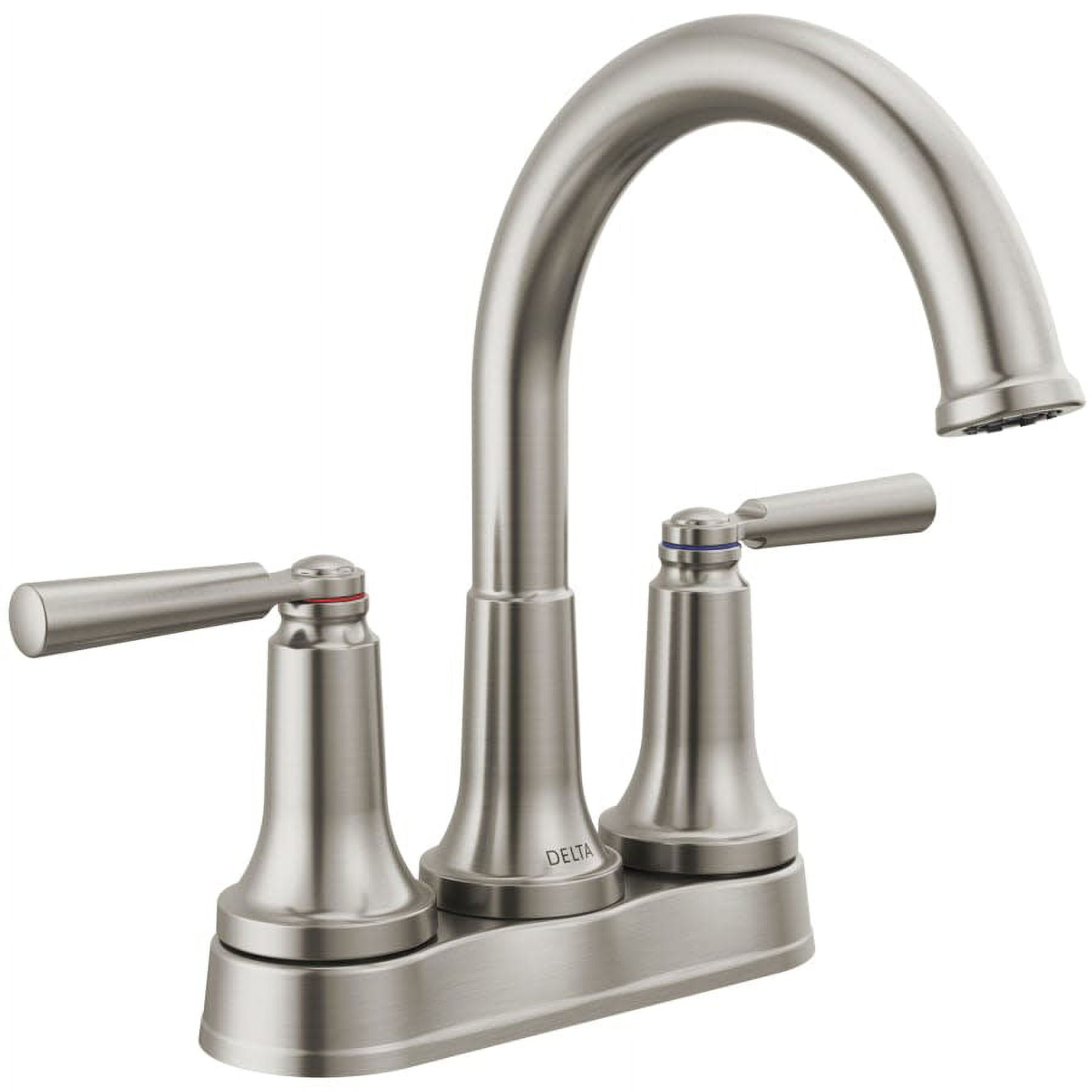 Saylor Geometric Stainless Steel Centerset Bathroom Faucet