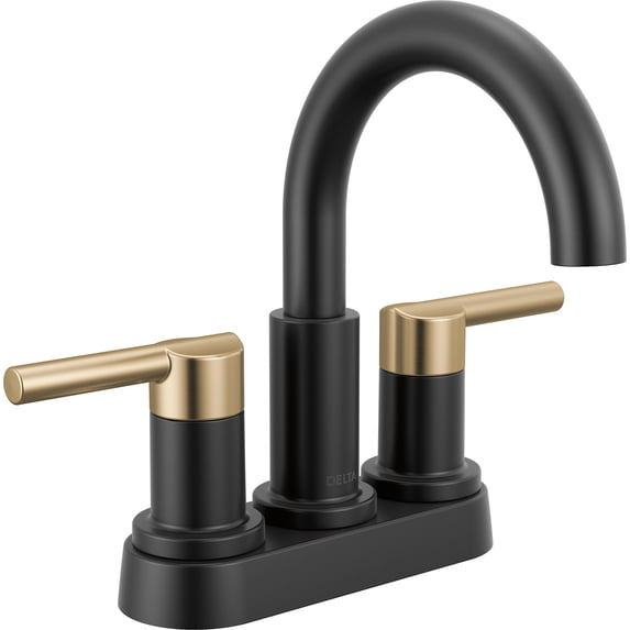 Delta 25749Lf Nicoli 1.2 GPM Centerset Bathroom Faucet - Matte Black / Champagne Bronze