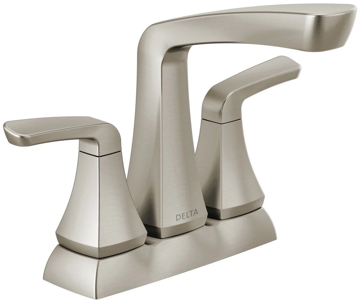 SpotShield Brushed Nickel Centerset Bathroom Faucet with Drain Assembly