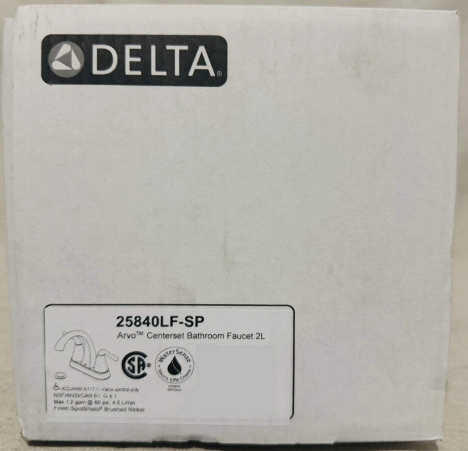 Delta Bathroom Sink Faucet Arvo Centerset Brushed Nickel, 25840LF-SP Faucet