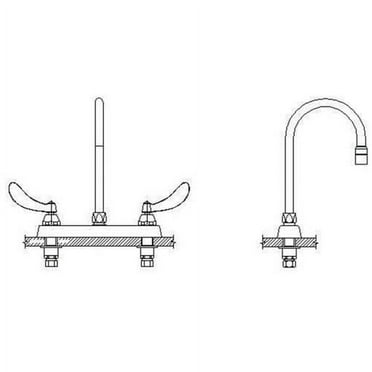 Delta 26C3934 Commercial Ceramic Disc Kitchen Faucet with Gooseneck Spout and Vandal Resistant Blade Handles, Chrome