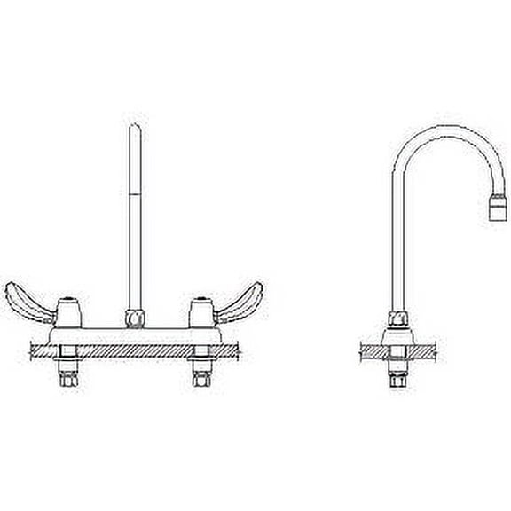 Delta 26C3942 Double Handle 1.5GPM Ceramic Disc Kitchen Faucet - Chrome / R5 Spout