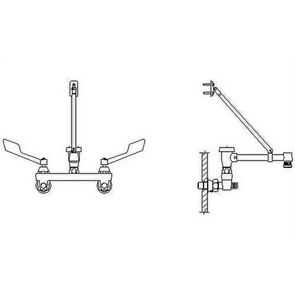 Delta 28C2385 Double Handle Ceramic Disc Wallmount Faucet - Chrome