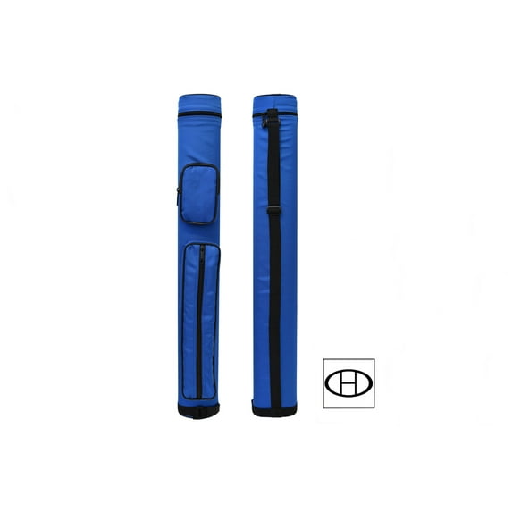 Delta 2x2 Nylon Billiards Pool Cue Stick Case w/ Dividers (Blue) - 2 Butts, 2 Shafts
