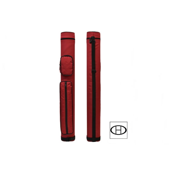 Delta 2x2 Nylon Billiards Pool Cue Stick Case w/ Dividers (Red) - 2 Butts, 2 Shafts