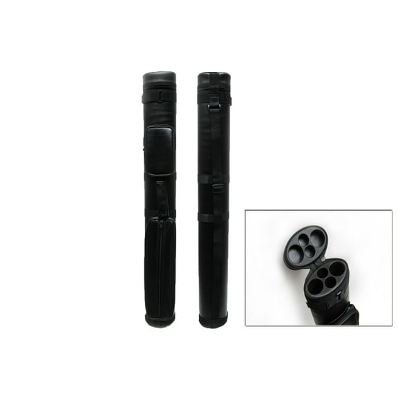 Delta 2x2 Oval Billiards Pool Cue Stick Case w/ Fitted Tubes - 2 butts, 2 shafts (Black)