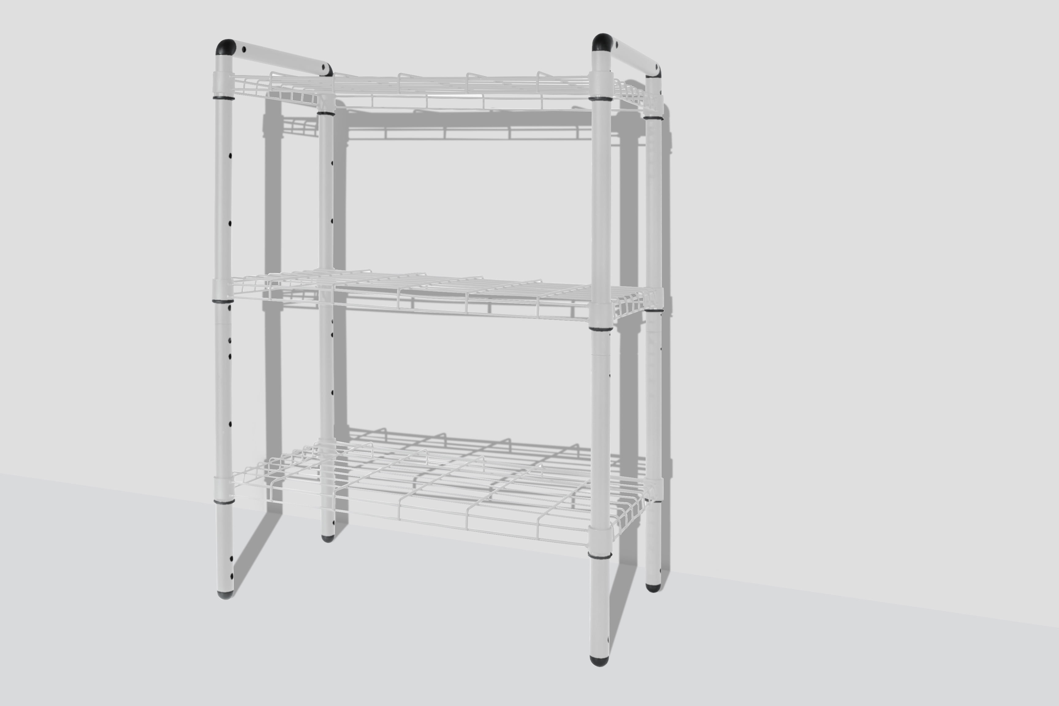 3 tier outlet wire shelf white