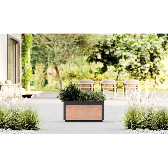 Delta 30" L x 17" W x 15" H Modern Vinyl Planter, Brown