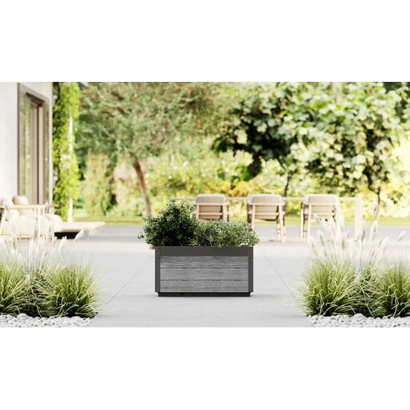 Delta 30" L x 17" W x 15" H Modern Vinyl Planter, Gray