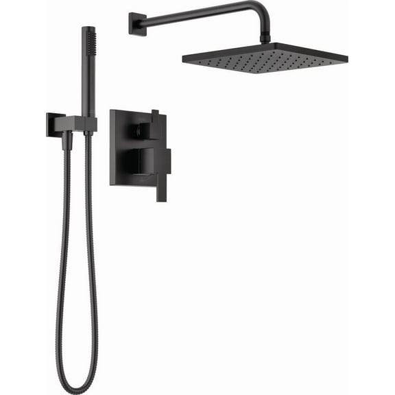 Delta 342701 Modern Square Non Shared Function Shower System Package - Black