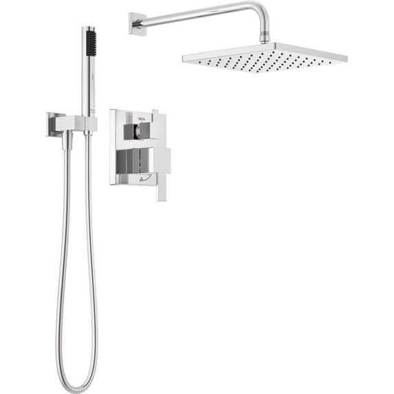 Delta 342701 Modern Square Non Shared Function Shower System Package - Black