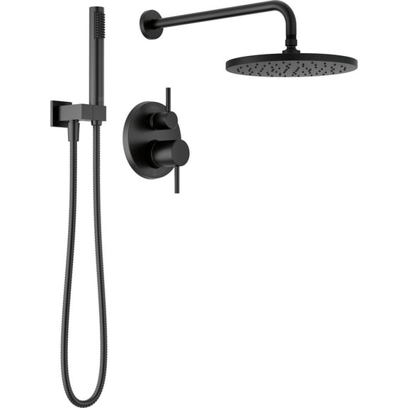 Delta 342702 Modern Round Non Shared Function Shower System Package - Black