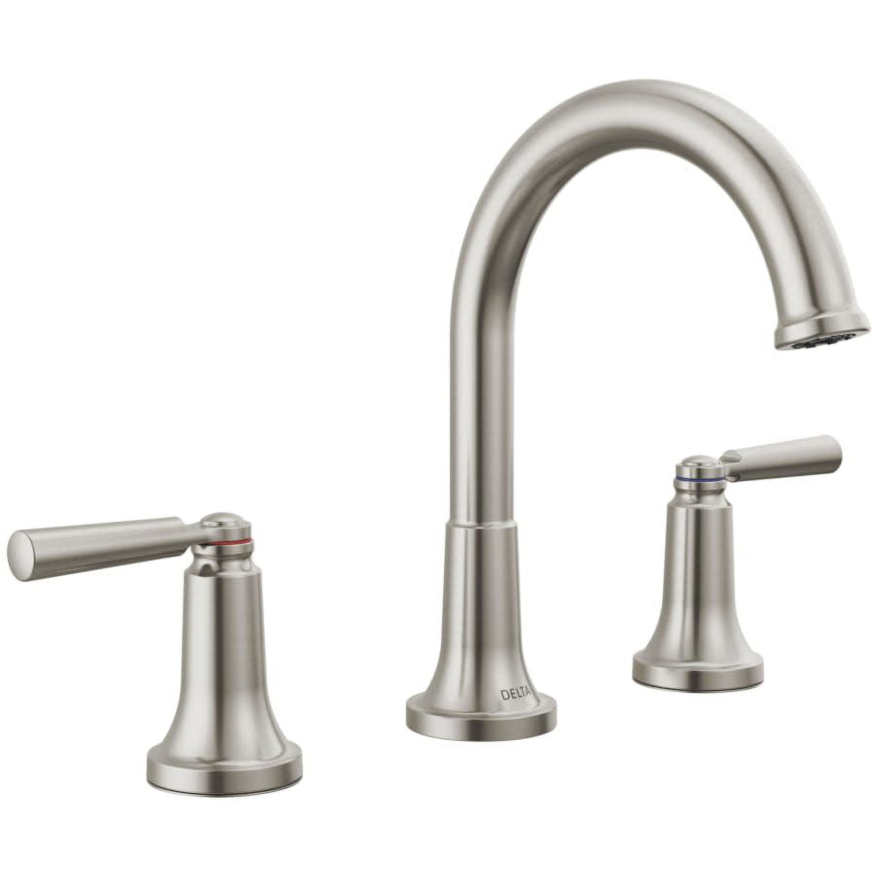 Stainless Steel 8" Widespread Bathroom Faucet with Drain Assembly