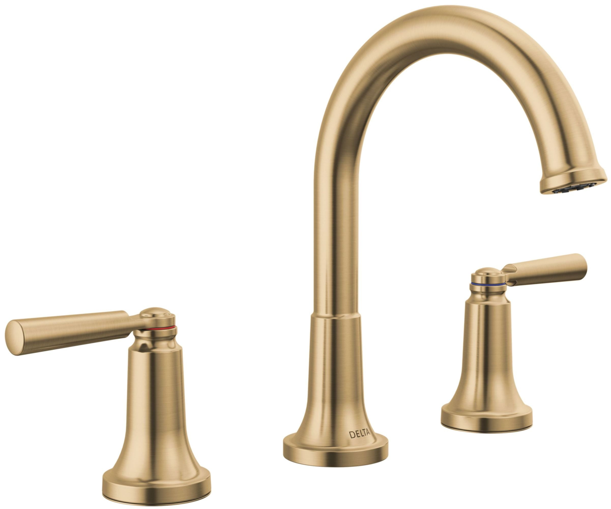 Champagne Bronze Widespread Bathroom Faucet with Drain Assembly