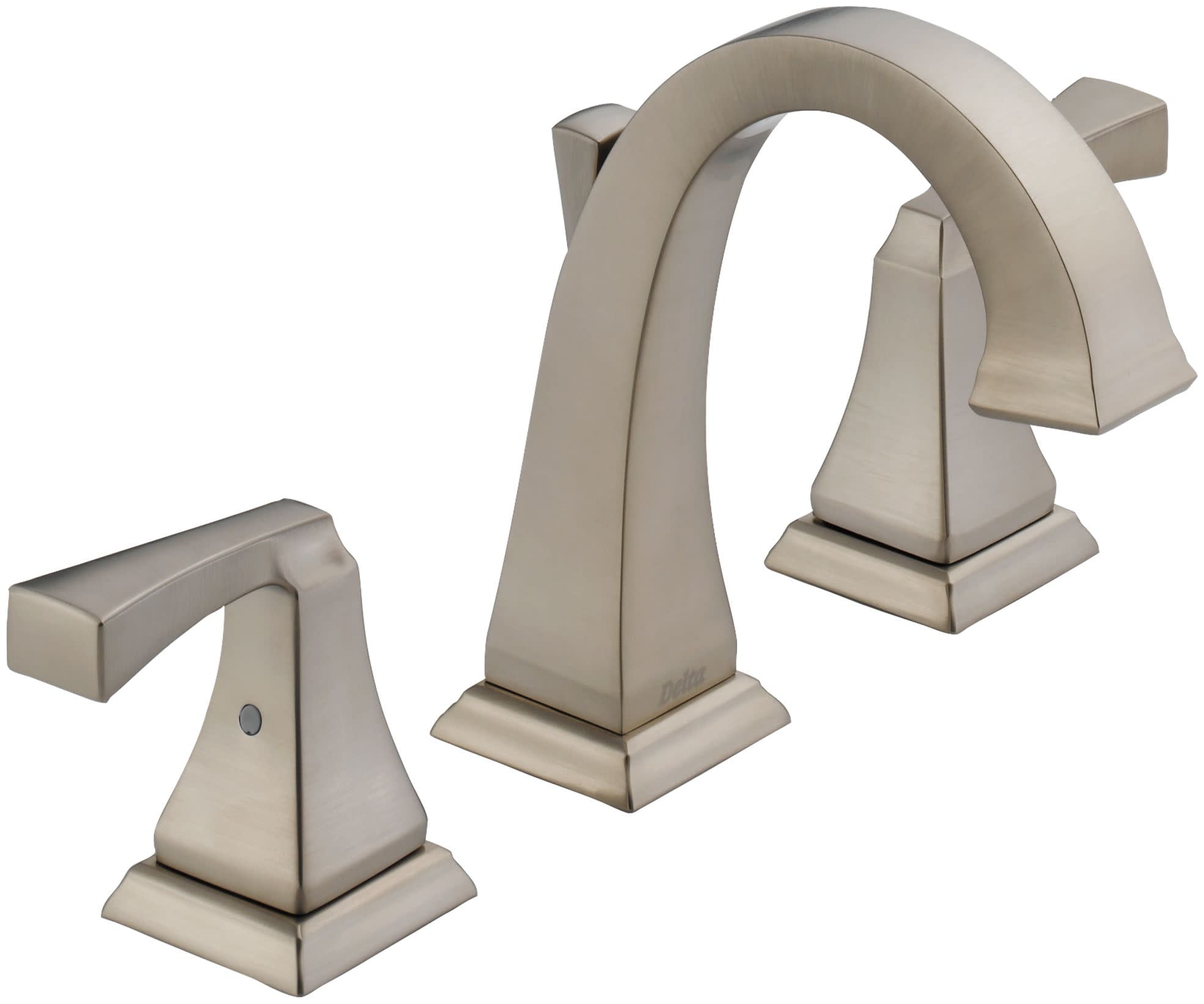 Modern Art Deco Inspired Stainless Steel Widespread Bathroom Faucet