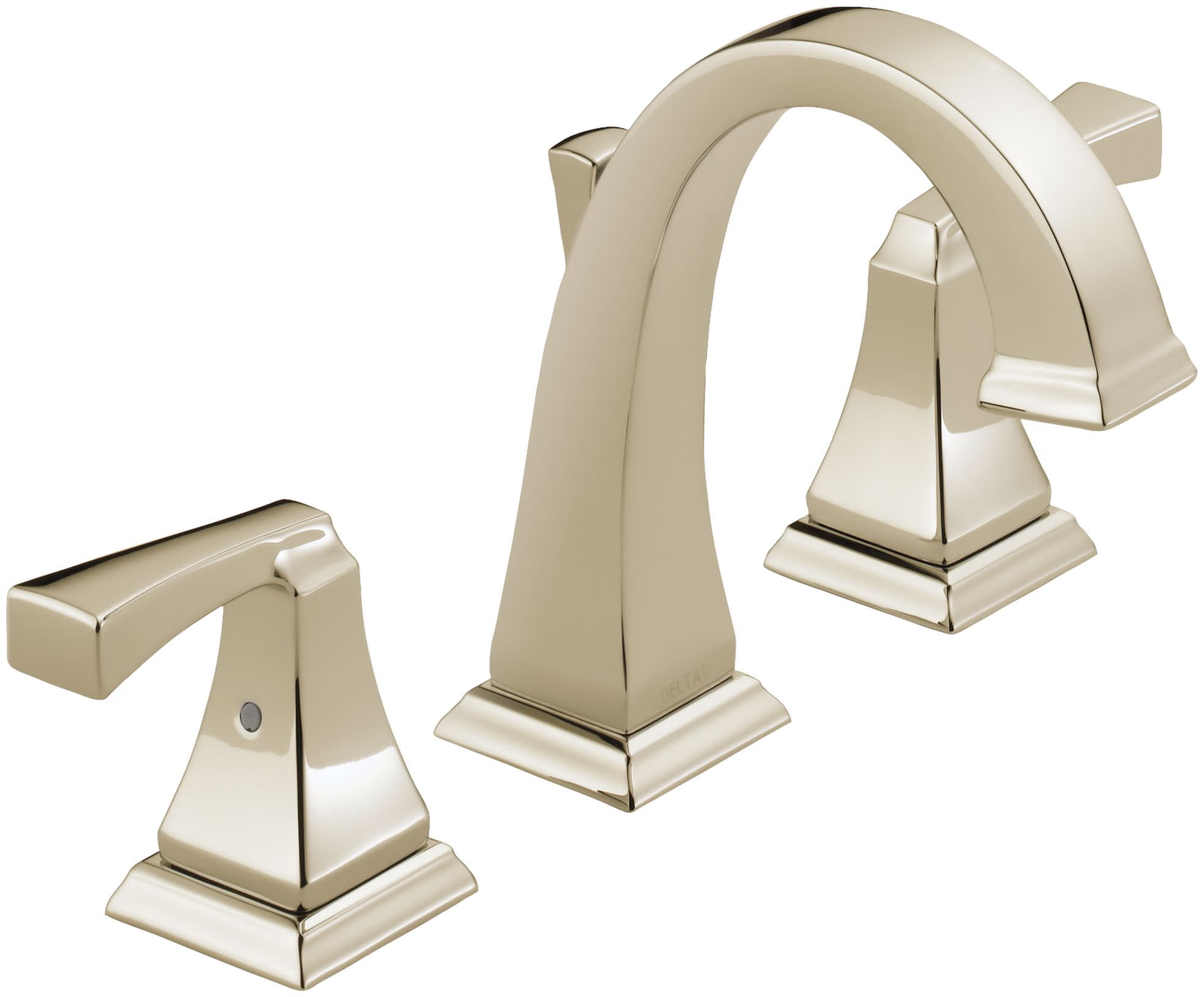 Modern Art Deco Inspired Polished Nickel Widespread Bathroom Faucet