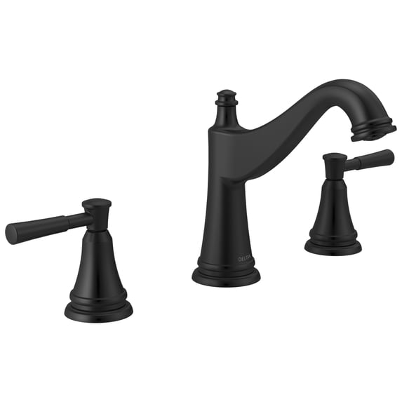 Delta 35777Lf Mylan 1.2 GPM Deck Mount Widespread Bathroom Faucet - Black