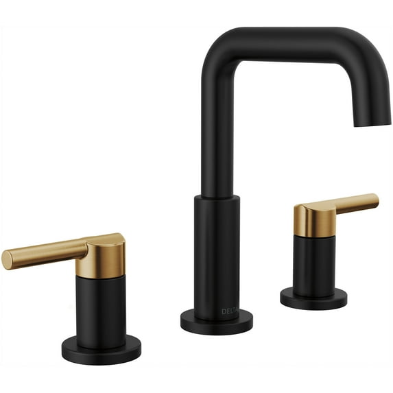 Delta 35849Lf Nicoli 1.2 GPM Widespread Bathroom Faucet - Matte Black / Champagne Bronze