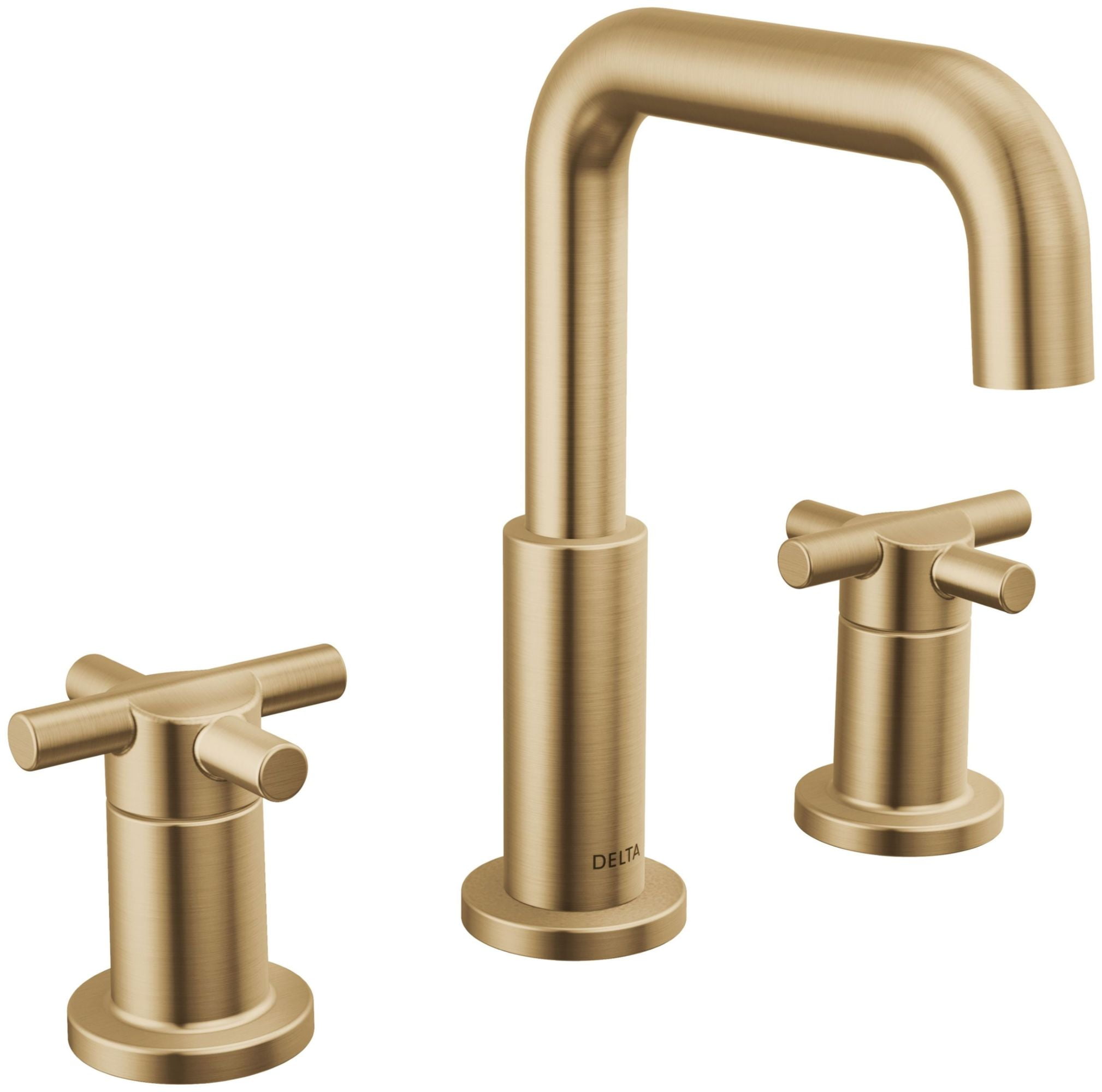 Champagne Bronze 3-Hole Widespread Bathroom Faucet with Dual Handles