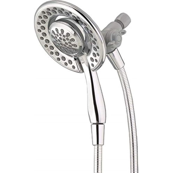 Delta 4-setting In2ition 2-in-1 Dual Shower Head With Handheld Spray Chrome Detachable Hose Showerhead 1.75 Gpm Flow Rate 75486c