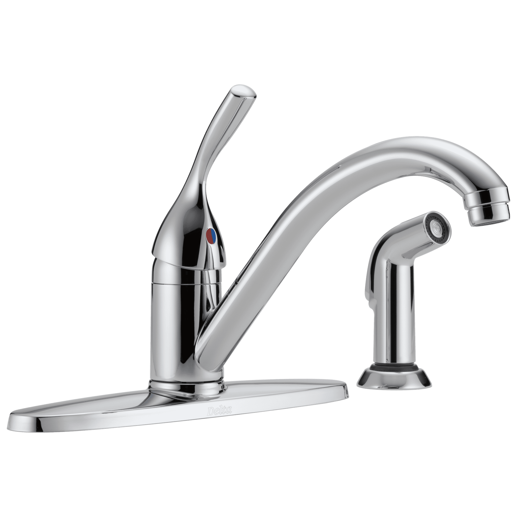 Chrome Single Handle Kitchen Faucet with Pull-out Spray