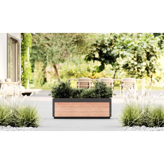 Delta 45" L x 17" W x 15" H Modern Vinyl Planter, Brown