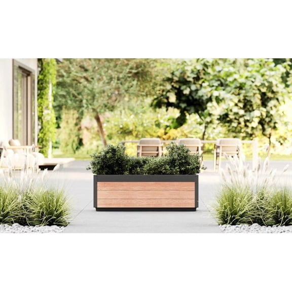 Delta 45" L x 17" W x 15" H Modern Vinyl Planter, Brown