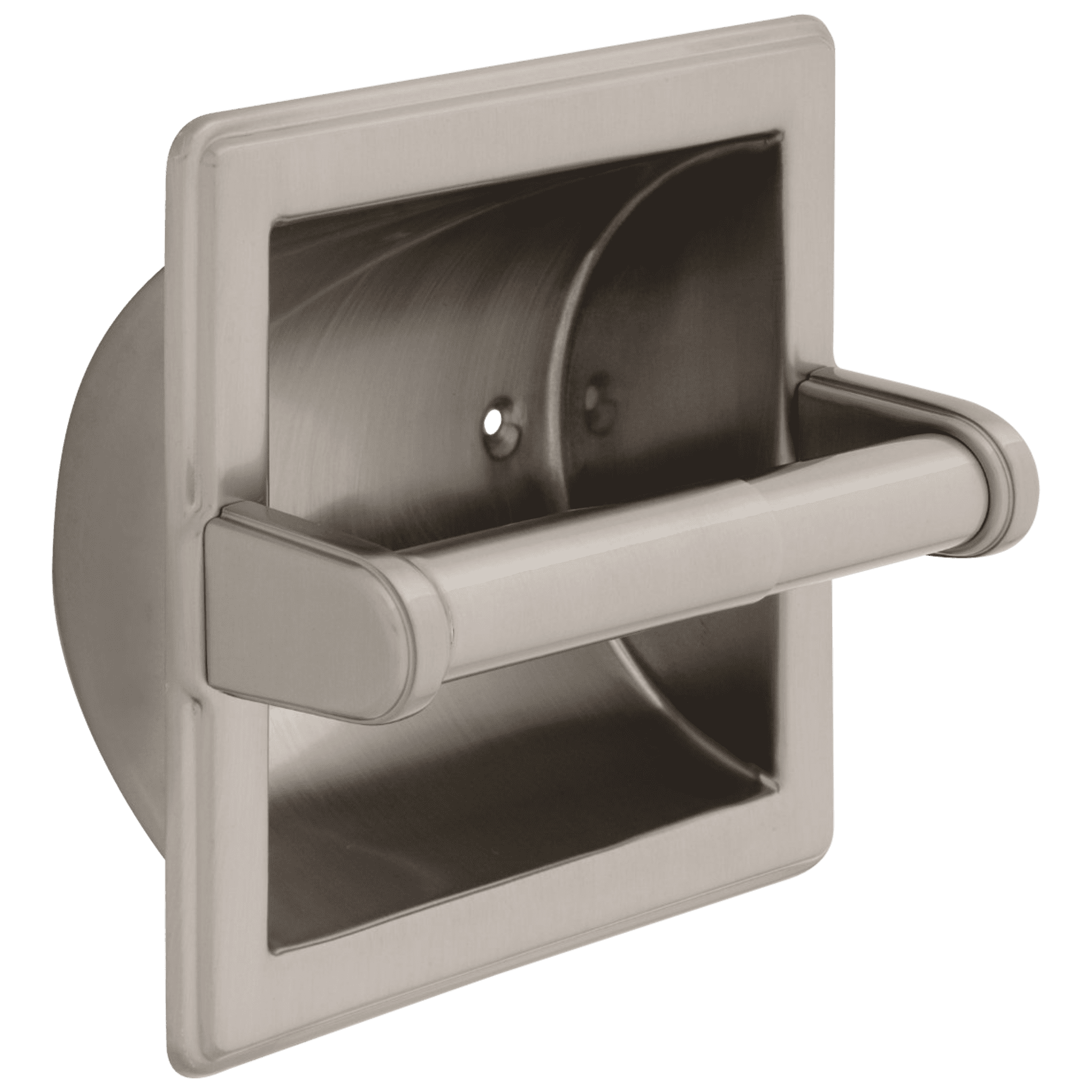 Satin Nickel Recessed Spring Rod Tissue Holder