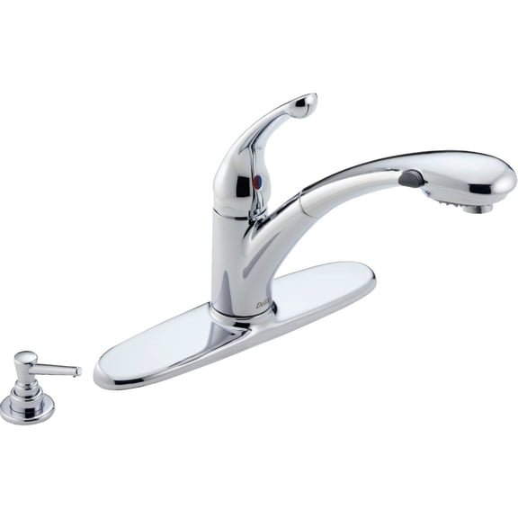 Delta 470-PROMO-DST Signature Single Handle Pull-Out Kitchen Faucet, Chrome