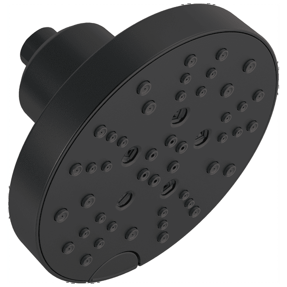 Delta 5-Spray H2Okinetic Contemporary Raincan Shower Head in Matte Black 52668-BL