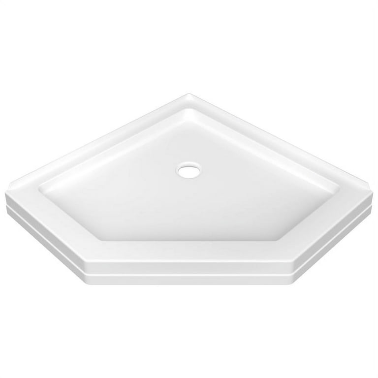 38-1/2 in. x 38-1/2 in. Neo-Angle Single Threshold Corner Shower Base in White 38-1/2 in. x 38-1/2 in. Neo-Angle Single Threshold Corner Shower Base in White