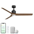 thumbnail image 1 of Delta 52in 3-Blade Smart Ceiling Fan 2700K-6000K CCT Tunable Range LED Light Kit with Black Hardware in Walnut Blades Works With iOS or Android App, 1 of 10