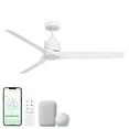 thumbnail image 1 of Delta 52in 3-Blade Smart Ceiling Fan or Flush Mount Fan 2700K-6000K CCT Tunable Range LED Light Kit with White Hardware in White Blades Works With iOS or Android App, 1 of 10