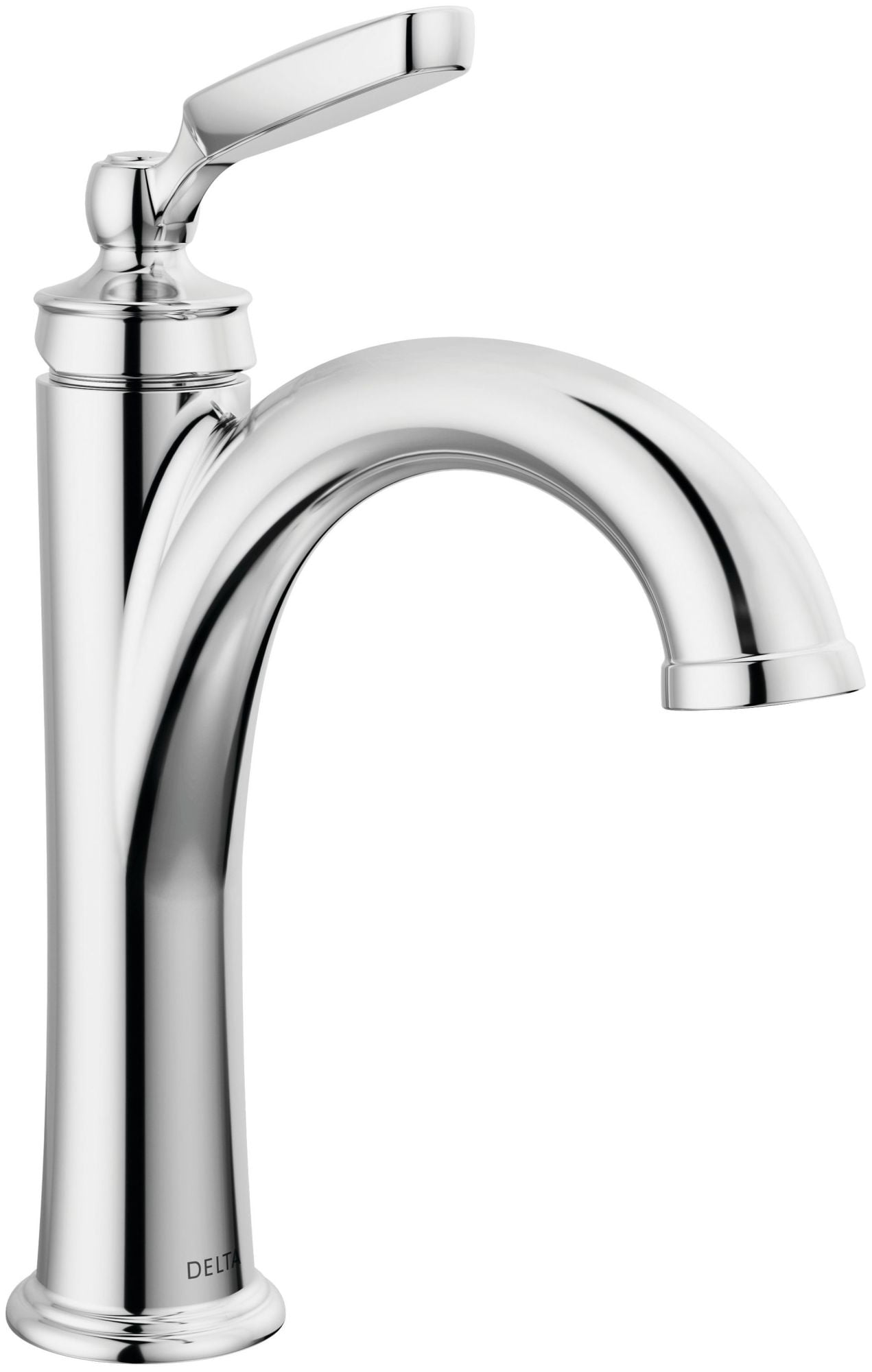 Chrome Single Handle Modern Bathroom Faucet with Drain Assembly