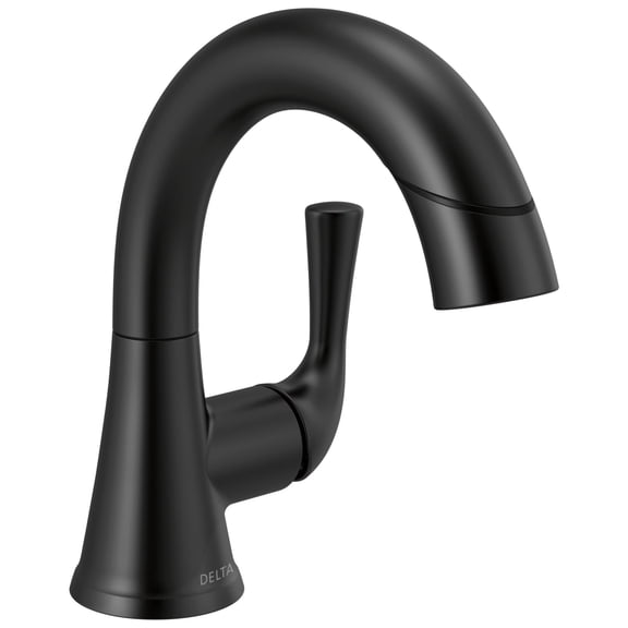 Delta 533Lf-Pdmpu Kayra 1.2 GPM Single Hole Pull-Down Bathroom Faucet - Black