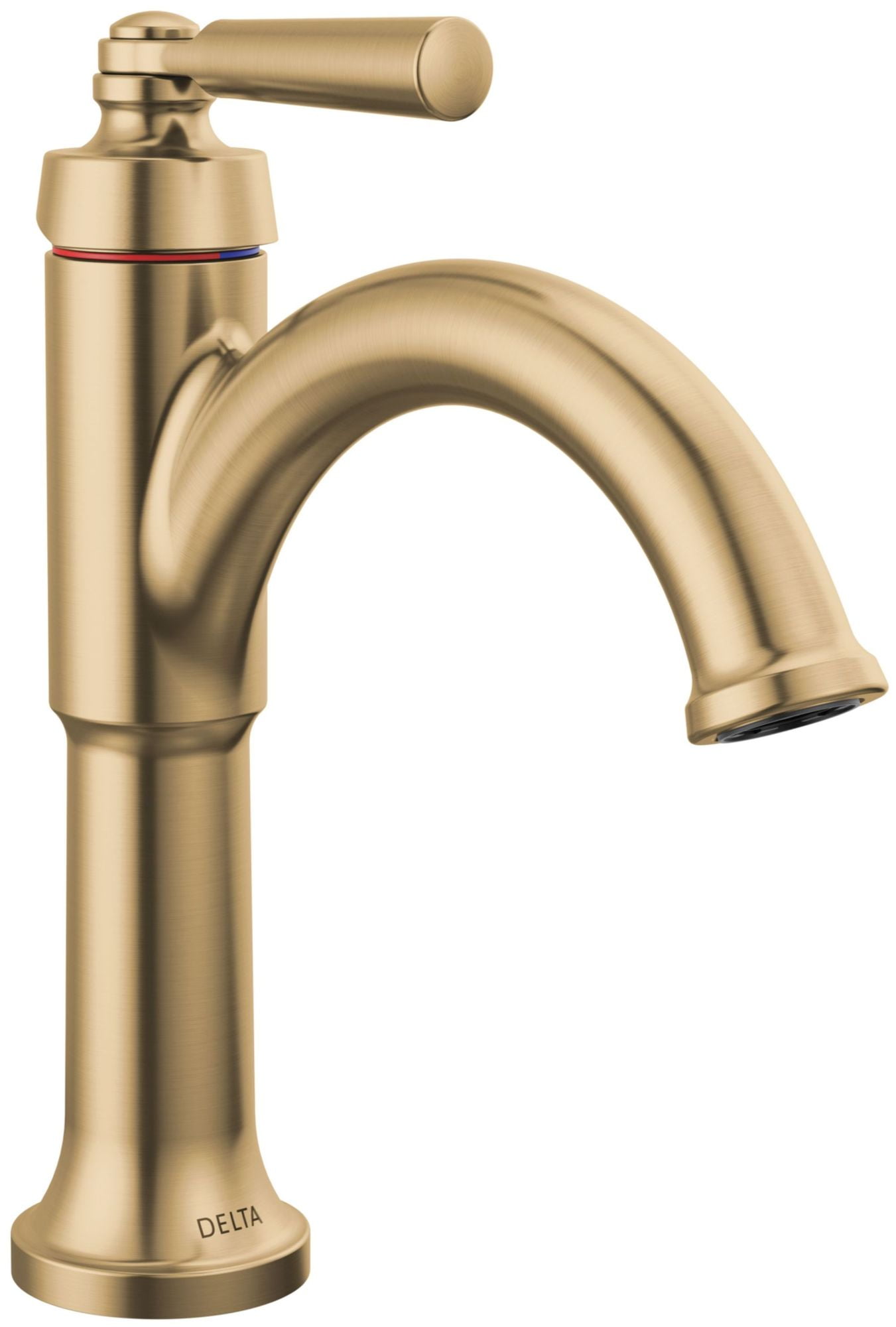 Champagne Bronze Single Handle Bathroom Faucet with Diamond Seal Technology
