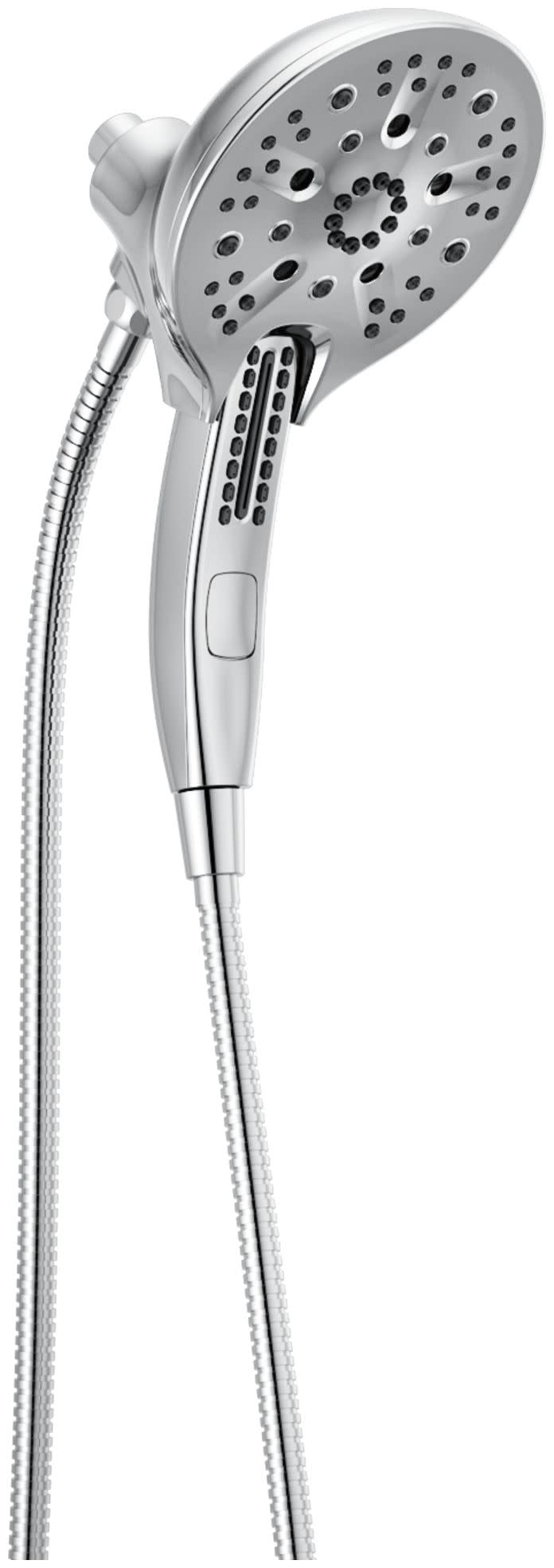 Chrome Dual Handheld Rain Shower Head with Magnetic Docking