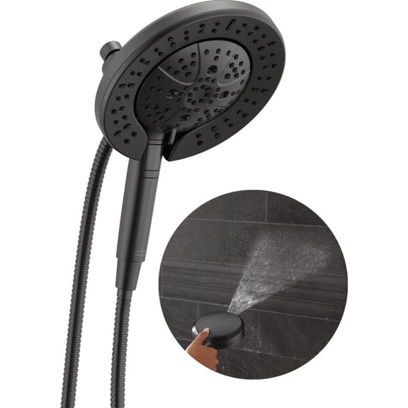Delta 58651-BL In2ition 1.75 GPM Multi Function 2-In-1 Shower Head And Hand Shower - Black