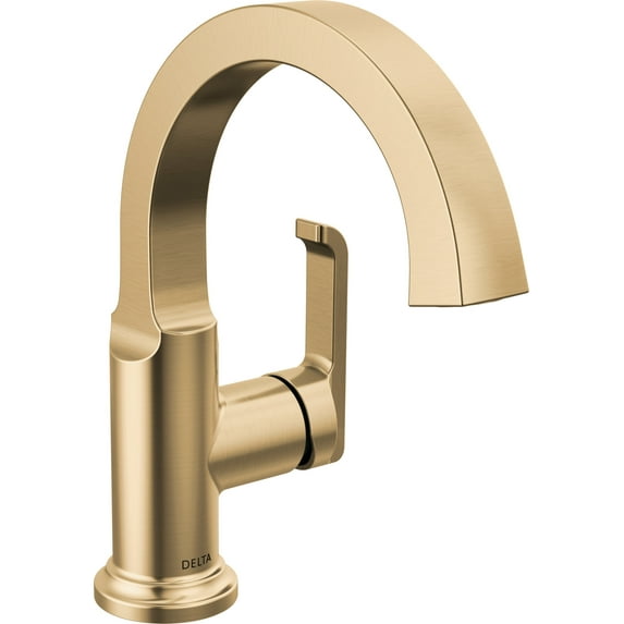 Delta 588Sh-Dst Tetra 1.2 GPM Single Hole Bathroom Faucet And Push Pop-Up Drain Assembly -