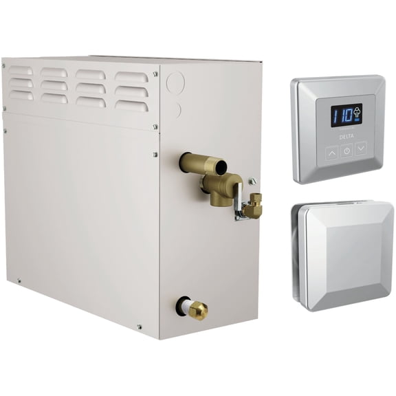 Delta 5P-Est12 Simplesteam Steam Shower Generator Package 12Kw 240V - Lumicoat Chrome