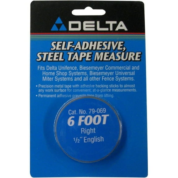 Delta 6 Ft. X 1/2 Inch Right Hand Adhesive-Backed Measuring Tape